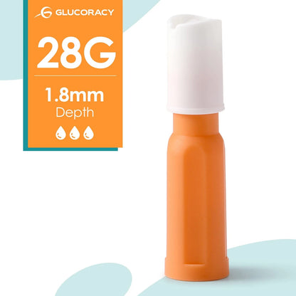 Glucoracy Safety Lancets, Sterile, Top Push Button Activated, 28 Gauge, 1.8...