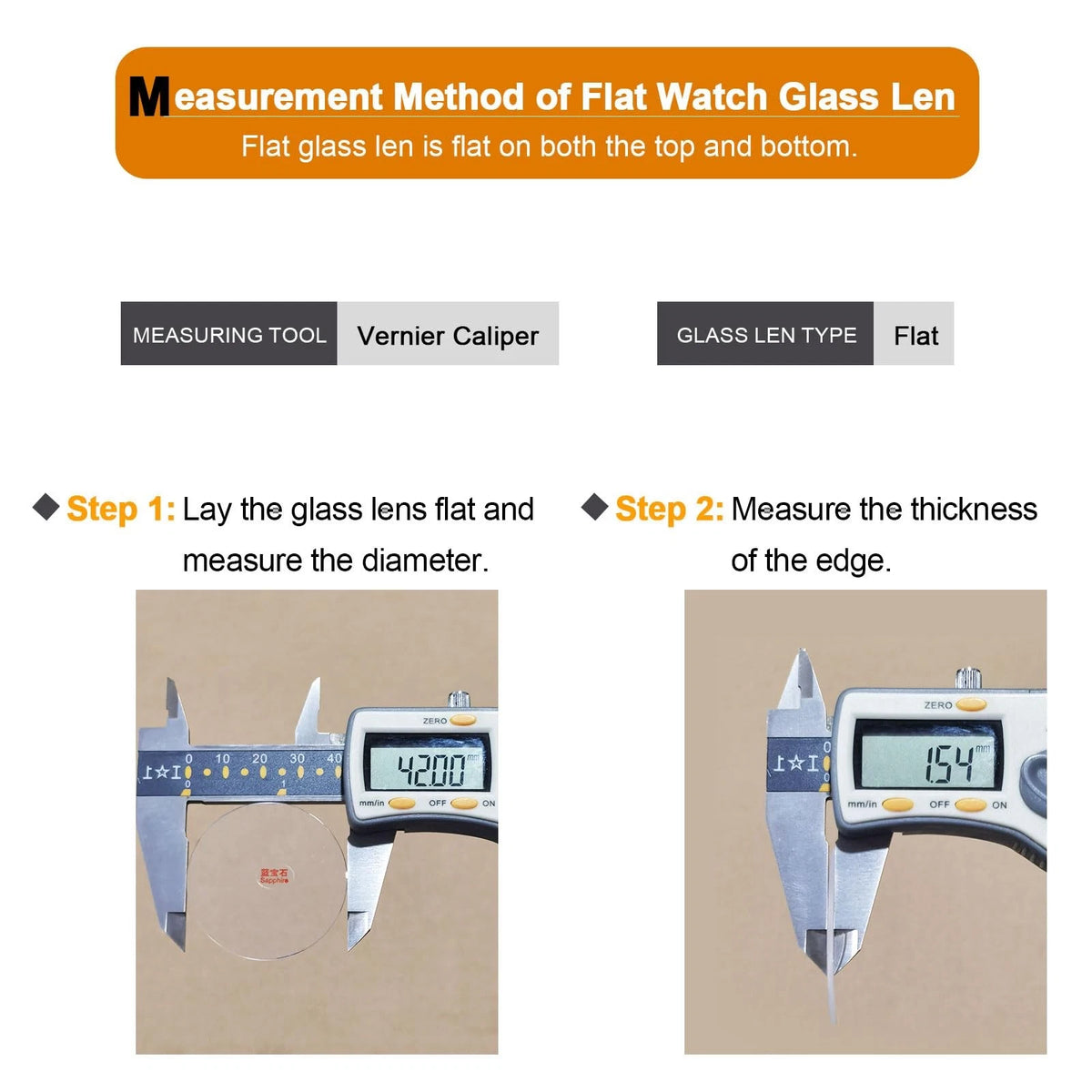HARFINGTON Watch Crystal Glass Len 19mm Dia 1.5mm Thick x 1.5mm, Clear