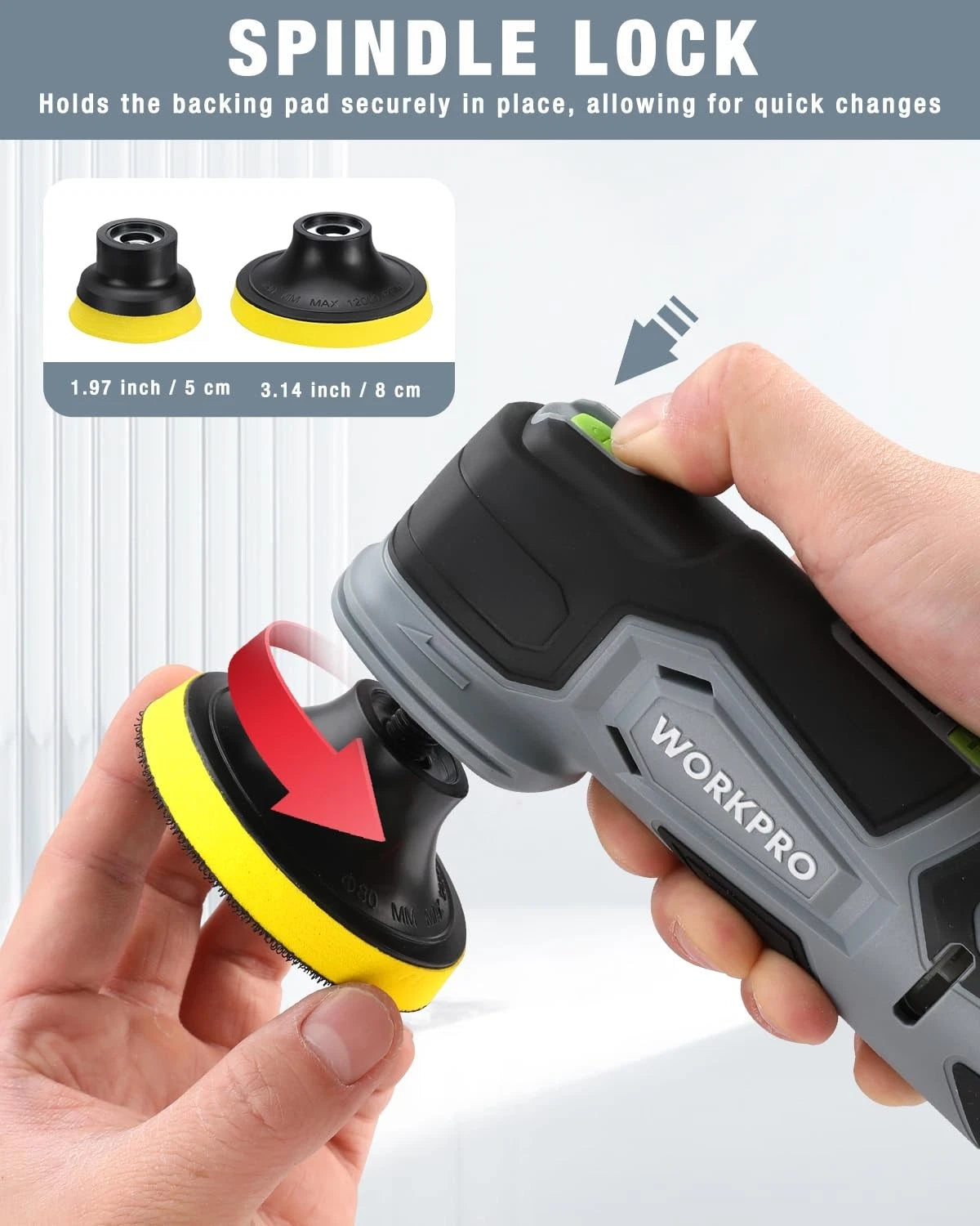 WORKPRO 12V Cordless Mini Buffer Polisher Kit