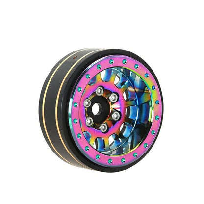4pcs 1.1" Brass + Aluminium Alloy Wheel Hubs Rims for Axial SCX24 1/24 RC Car
