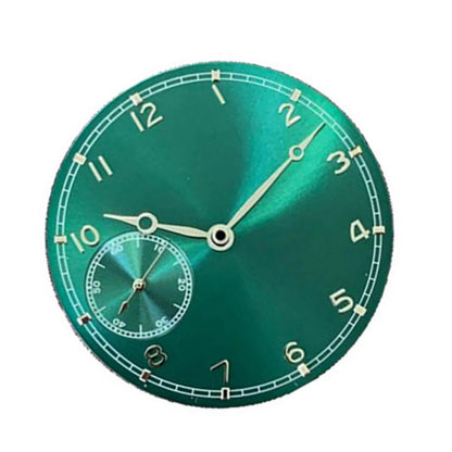 Thin Green Face 37mm Watch Dial With Hands for ETA 6497 ST3600 Movement Parts a