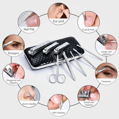 Yougai Nail Clippers Set - 18 Pcs Professional Manicure 18 Piece Set, Black