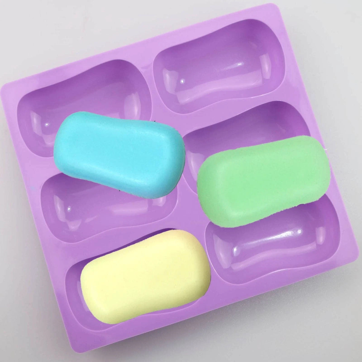 2 Pack Oval Silicone Soap Molds，6 Cavity Molds