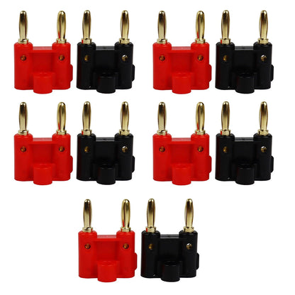 Speaker Banana Plugs Dual 4mm Gold 10PCS Copper Connectors Safe Easy Install