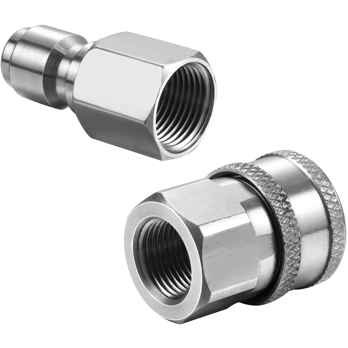 Hotop 4 Sets NPT 3/8 Inch Stainless Steel Male and Inch, Internal Thread
