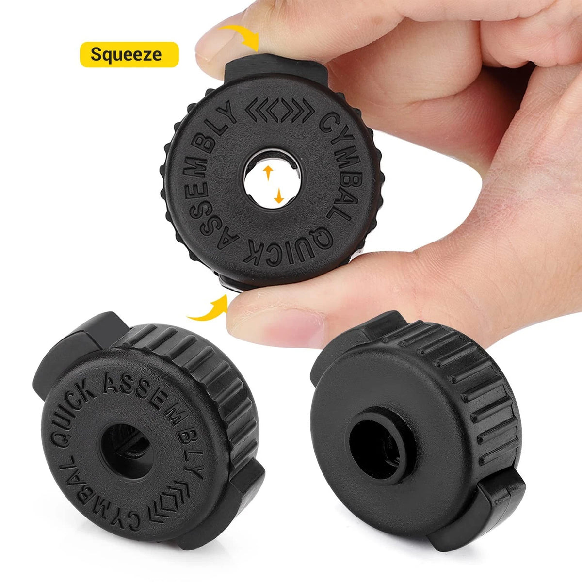 Facmogu 6PCS Black Plastic Cymbal Nuts, 8mm Quick-set Nut for