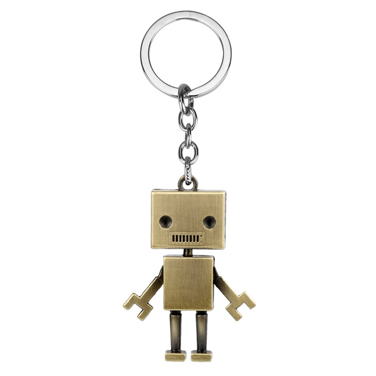 Mini Cute Movable Metal Robot Keychain Keyring Key Chain Ring Bag Purse Pendant