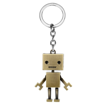 Mini Cute Movable Metal Robot Keychain Keyring Key Chain Ring Bag Purse Pendant
