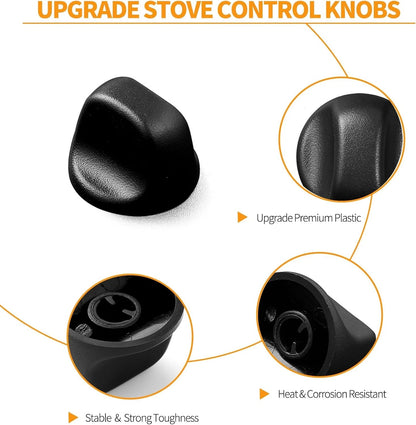 2 Pcs Upgraded S99360232 Range Hood Knob Replacement for 2 Pieces, Black