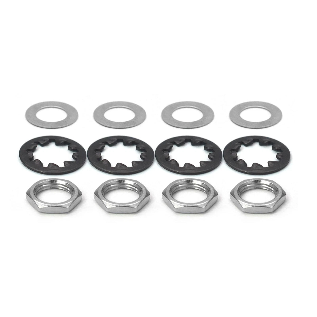 MAXCHEER Set of 4 Guitar Nuts, washers & Lock for 1/4 Standard, Black