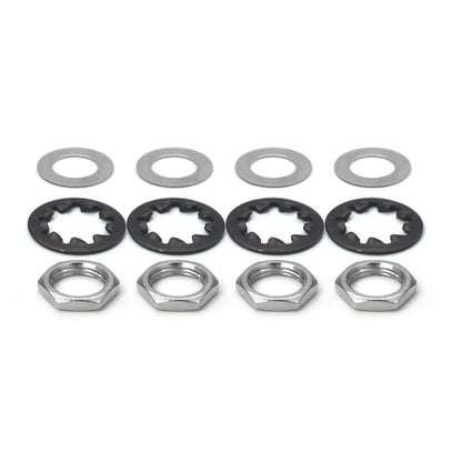 MAXCHEER Set of 4 Guitar Nuts, washers & Lock for 1/4 Standard, Black