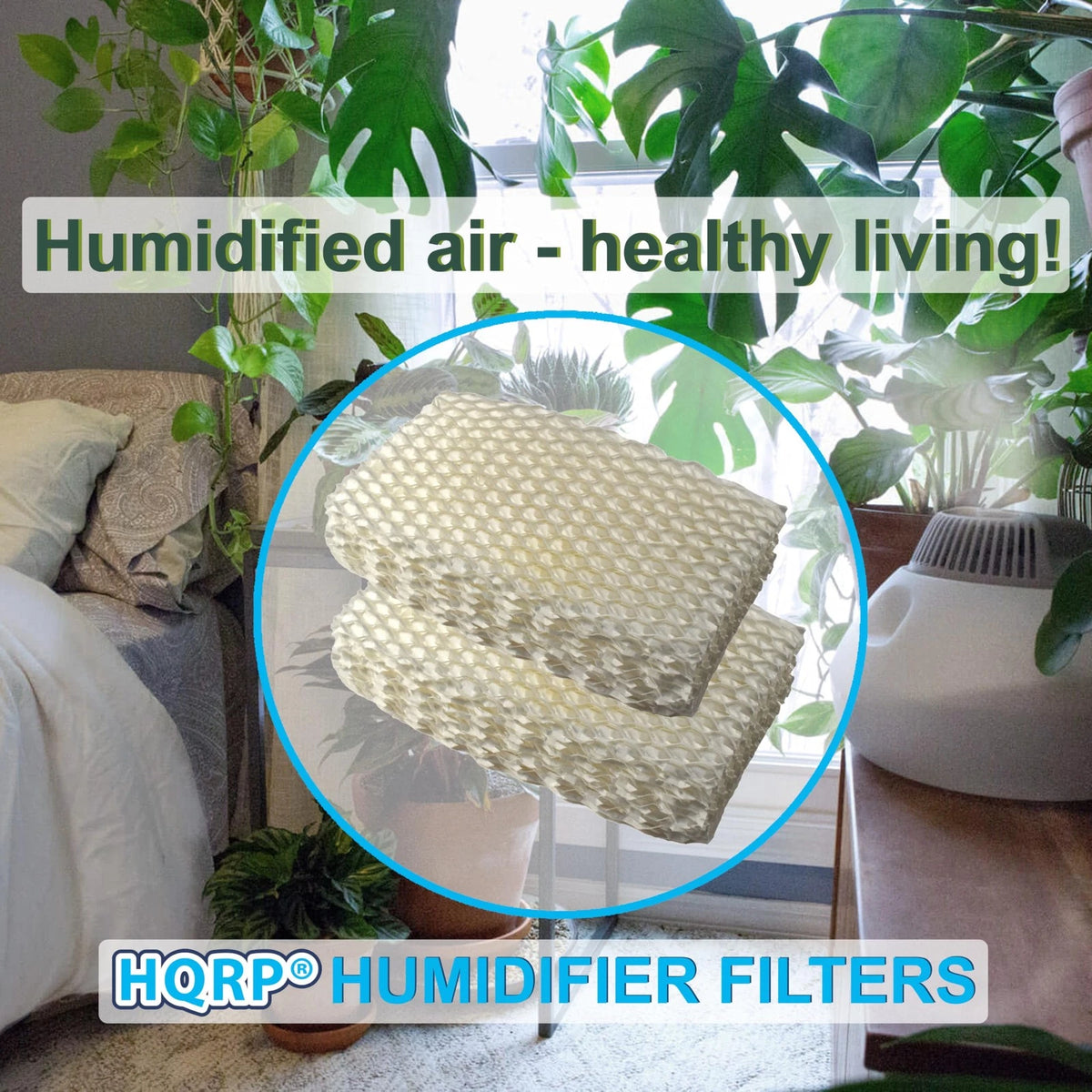 HQRP 2pack WF813 Humidifier Wick Filter for Duracraft Robitussin HC832...