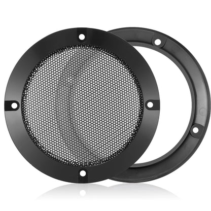 Facmogu 2PCS 4in Black Round Speaker Grills Cover, Metal Mesh 4 Inch,