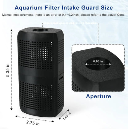 Aquarium Filter Intake Guard, Detachable Guard Black