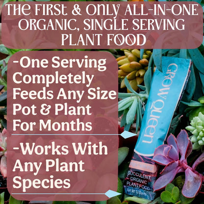 Grow Queen All-In-One Organic Succulent Fertilizer, 25 Pack Single Servings