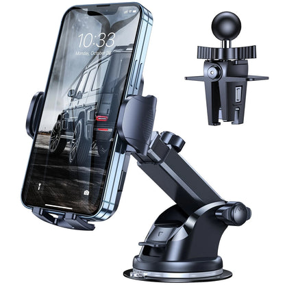 Phone Mount for Car [Military-Grade Super Suction] Universal Hands-Free Black
