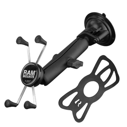 RAM MOUNTS X-Grip Large Windshield Phone Mount – Twist-Lock Long Arm, Black