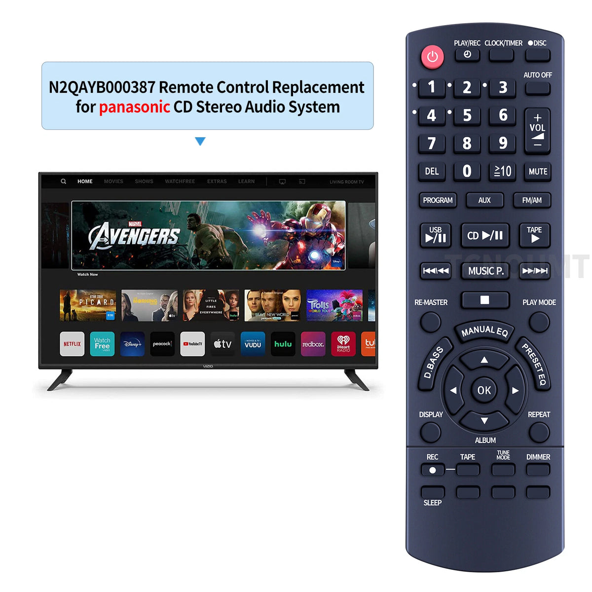 N2QAYB000387 Remote Control For Panasonic CD Stereo Audio System SA-AK280