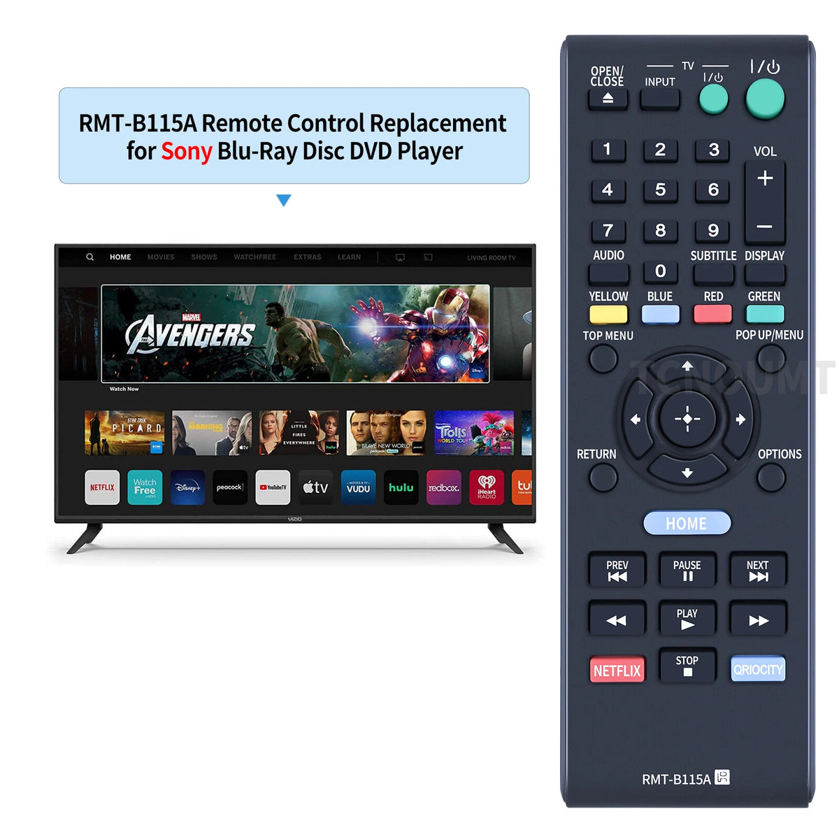 RMT-B115A Remote Control For Sony DVD Player BDP-S580 BDP-S480