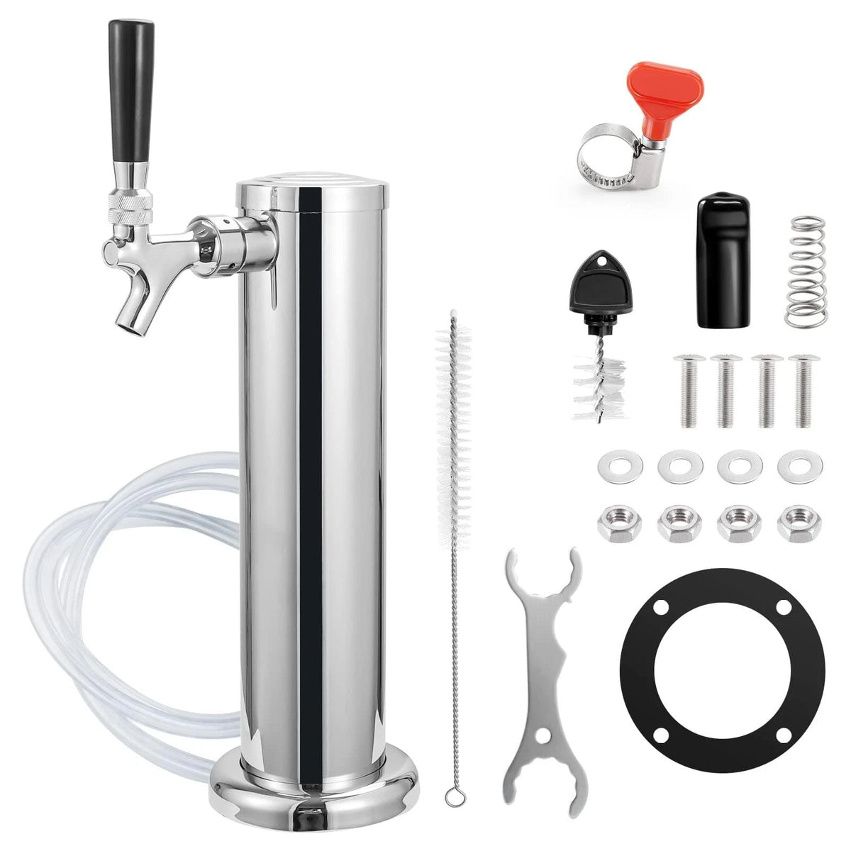 MRbrew Single Tap Draft Beer Tower, Kegerator Silver