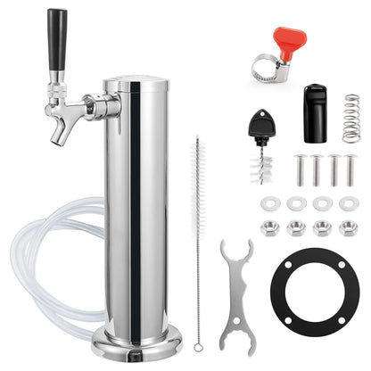 MRbrew Single Tap Draft Beer Tower, Kegerator Silver