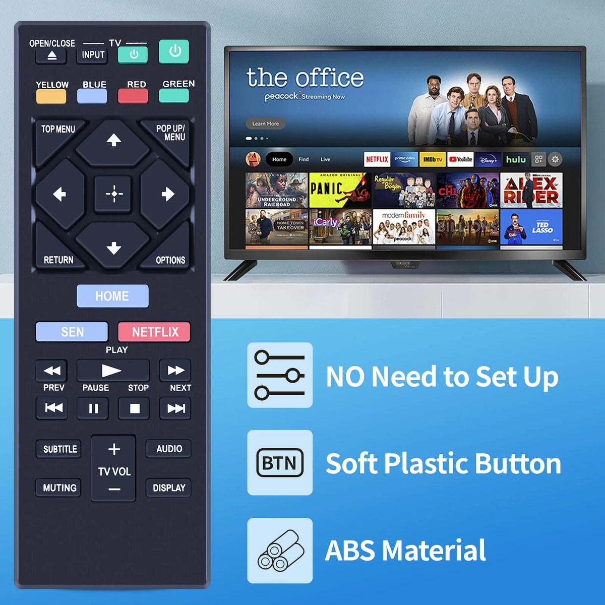 RMT-B126A Remote Control For Sony DVD Player BDP-BX120 BDP-BX320