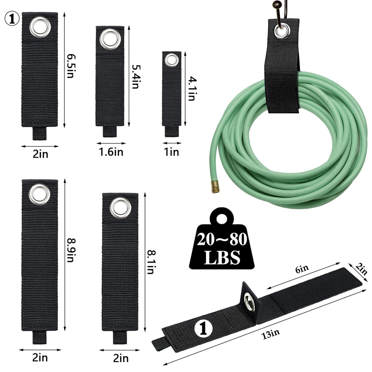 Zkptops 10Pcs Extension Cord Holder 5.5 x 2 x 0.25 inches, Black (10 Pieces)