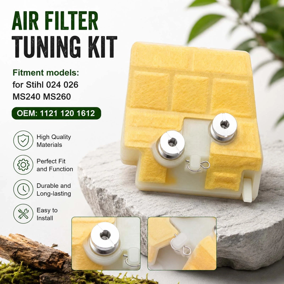 Air Filter Tune Up Kit Fits for Stihl 024 026 MS240 MS260 with Fuel Filter Saw