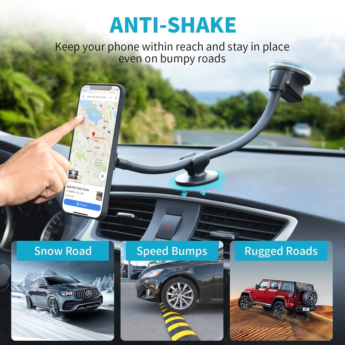 APPS2Car Magnetic Phone Holder Mount with 13-inch Flexible Long Arm & 6...