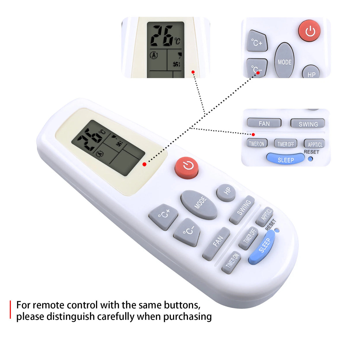 Remote Control For Hisense Air Conditioner RCH-5028NA RCH-3218 RCH-2302NA