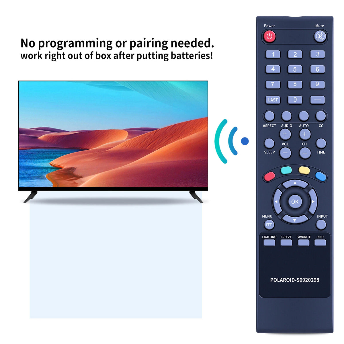 S0920298 Remote Control For Polaroid TV TDAC-02212 1521-TLUB 1521TLUB