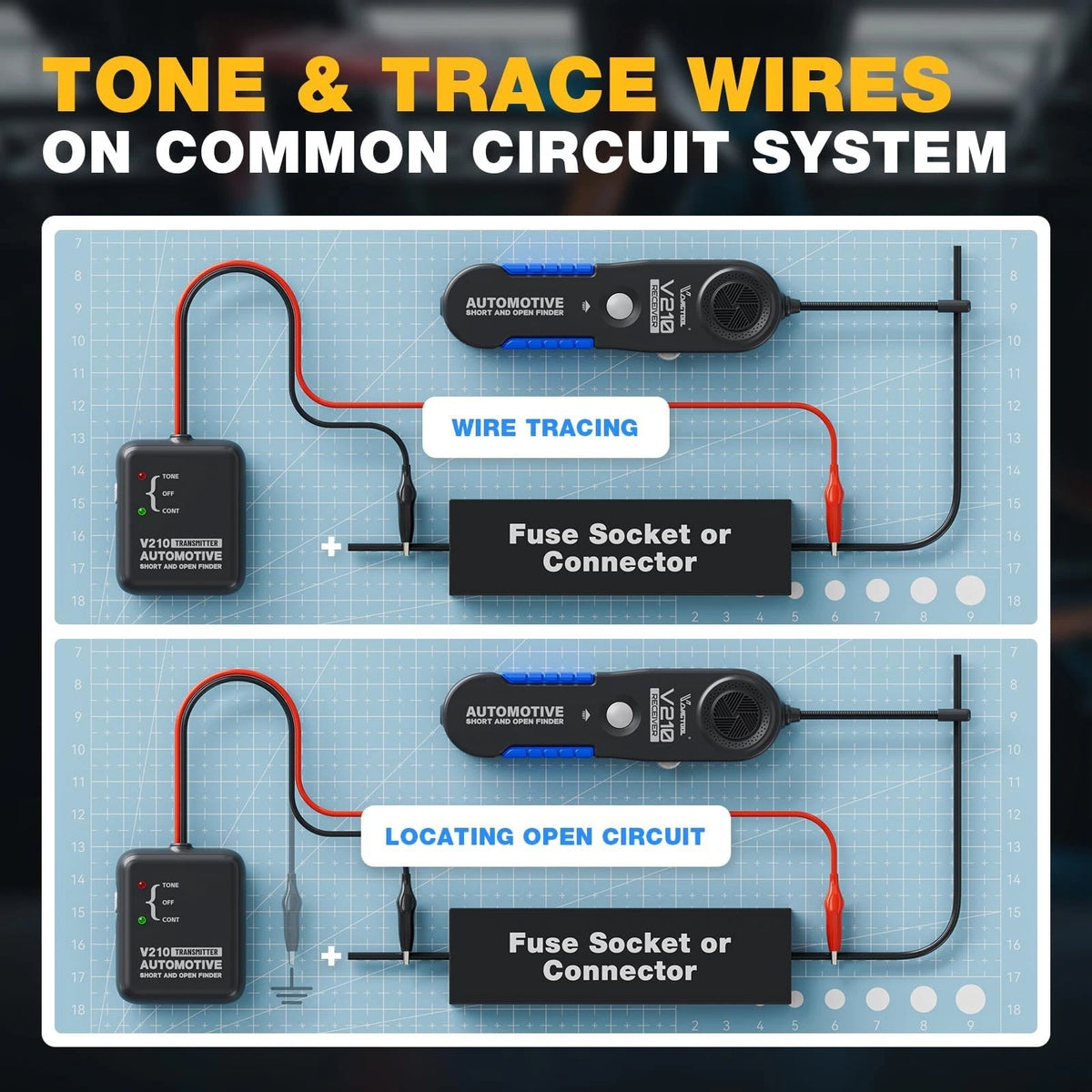 VDIAGTOOL V210 Wire Tracer Electrical Automotive Open & Short Finder Blue
