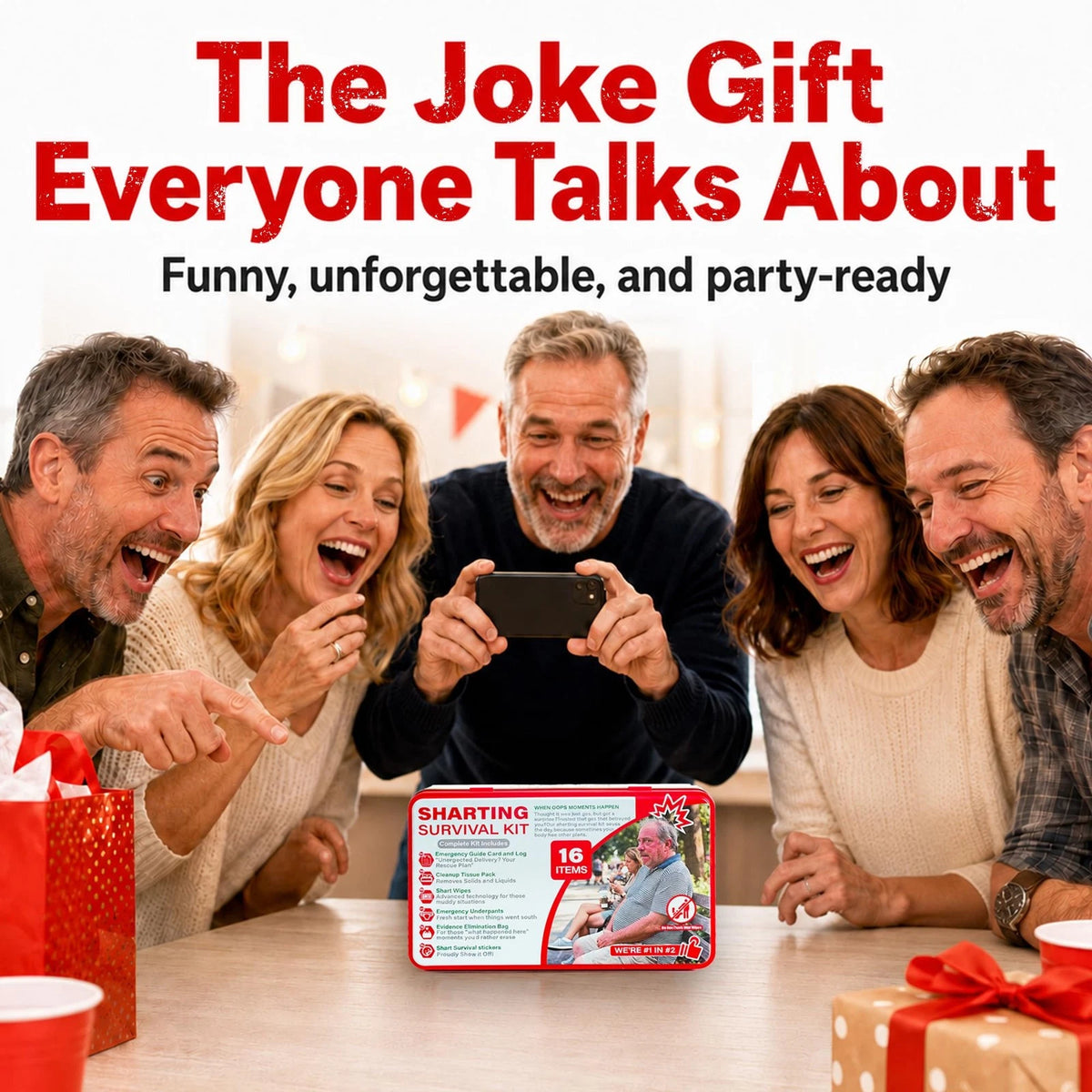 Hawkrown Sharting Survival Kit, Funny Gag Gifts for Men, 40th 50th 60th...
