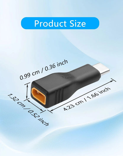 CERRXIAN USB C to XT30 Adapter, Type-C Male Input Output black