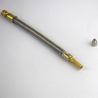 Stainless Braided Flexible Hose Car Tire Valve Inflatable Copper Joint Adapter