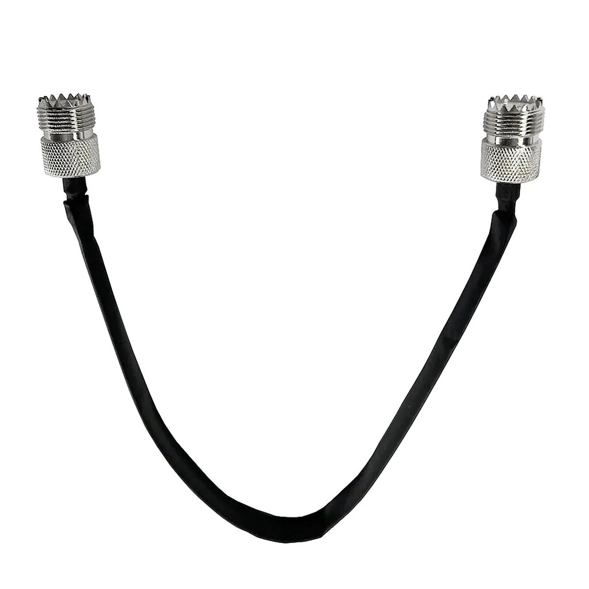Metal+Plastic Door Pass Through Flat RF Coaxial Cable  UHF Female 12Inch 50 Ohms
