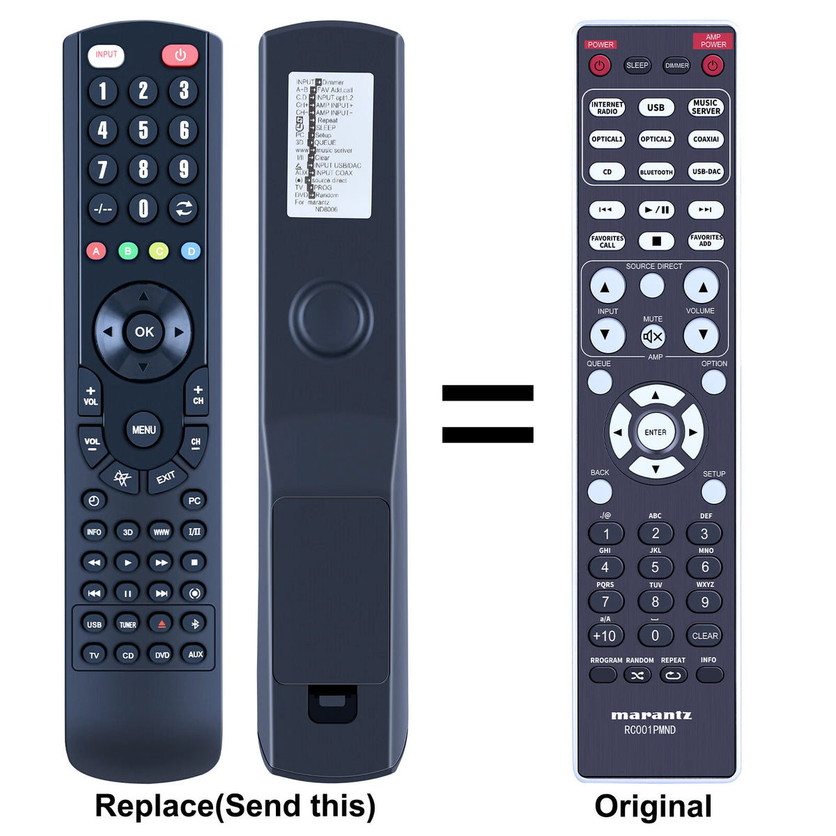 Replacement Remote Control For Marantz RC001PMND, ND8006, PM8006