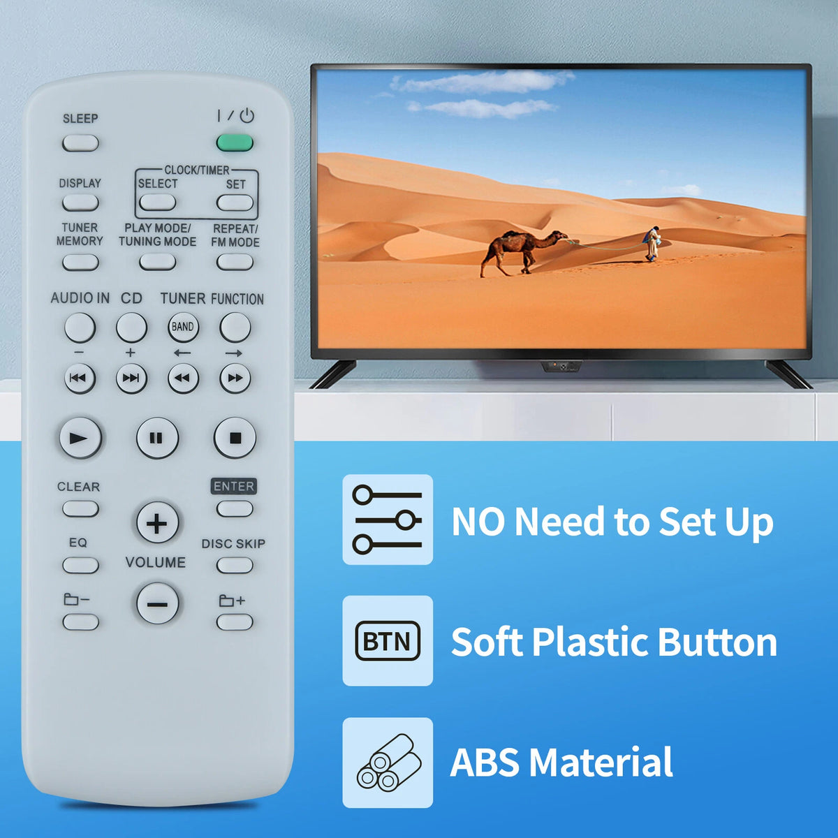 RM-SC55 Remote Control For Sony System Audio MHC-EC55 EC77 CX99 HCD-EC55