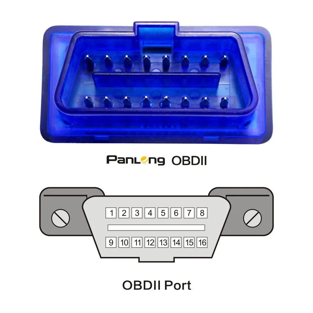 Panlong OBD2 Scanner Bluetooth OBDII Diagnostic Tool Car Blue for Android
