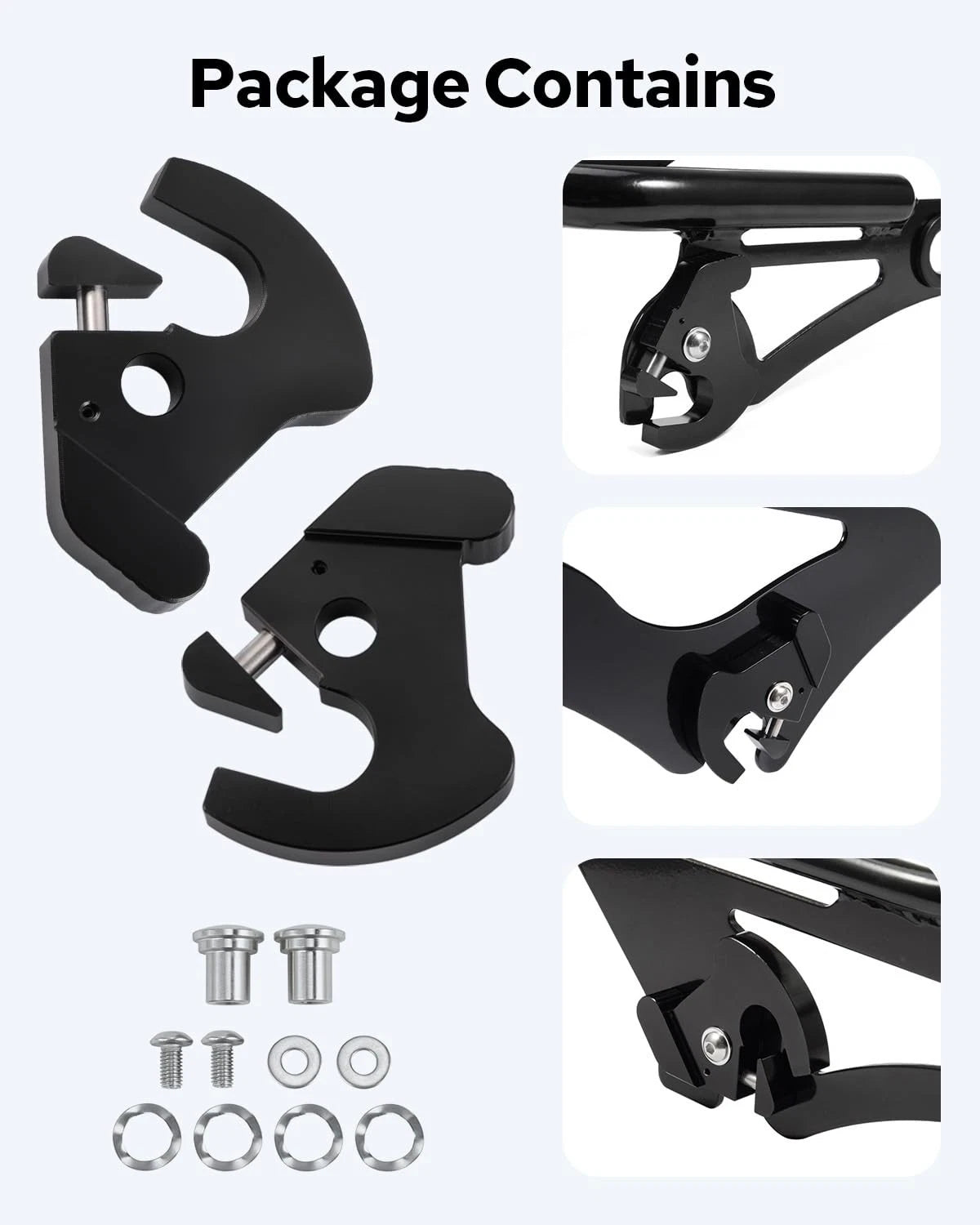 Benlari Detachable Mounting Luggage Rack Clips, Sissy Bar Latch Clips Fit...