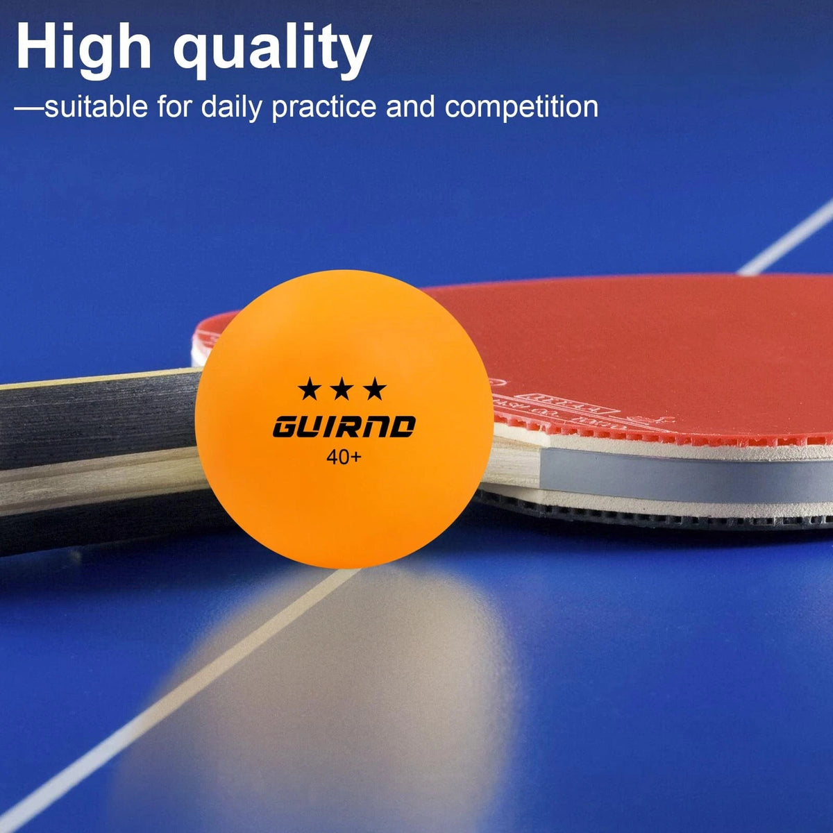 Guirnd 20 Pack Ping Pong Balls, 3 Star Table Tennis 40+ 40mm+, Yellow