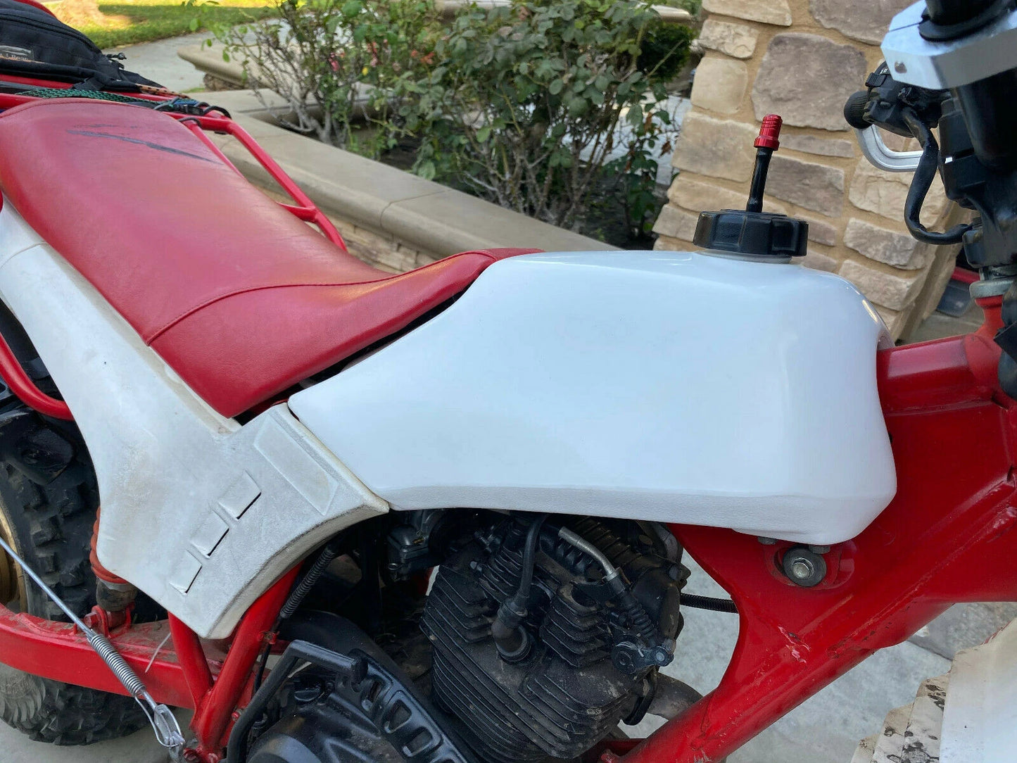 BW200 Gas Fuel Tank   Big Wheel 200 BW 200 White 1985-1988