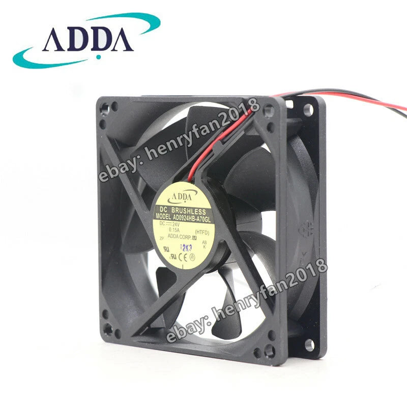ADDA Fan AD0924HB-A70GL Axial Fan 24VDC 0.15A 92*92*25MM 2-wire Case Cooling Fan