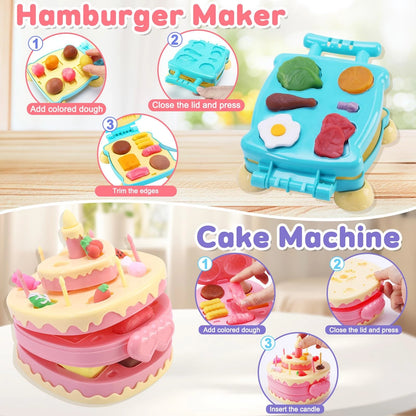 Crelloci 4 in 1 Color Dough Kitchen Creations Set, Ice Child-size, Multicolor