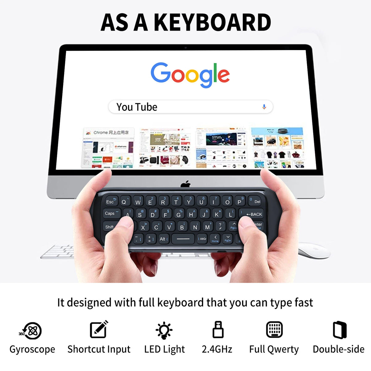 M8 Air Mouse Google Voice Remote Control With 2.4G Mini Wireless Keyboard
