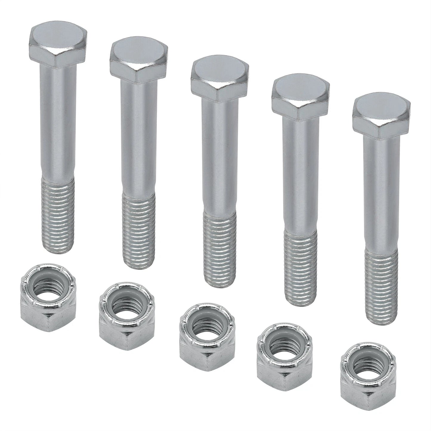 Grade 2 Shear Bolts for Rotary Cutters 1/2" x 3-1/2" with Nylock Nuts - 5 Pack