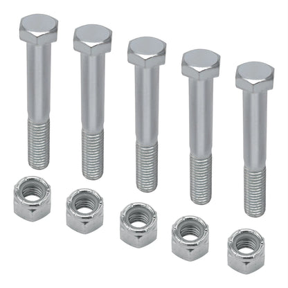 Grade 2 Shear Bolts for Rotary Cutters 1/2" x 3-1/2" with Nylock Nuts - 5 Pack