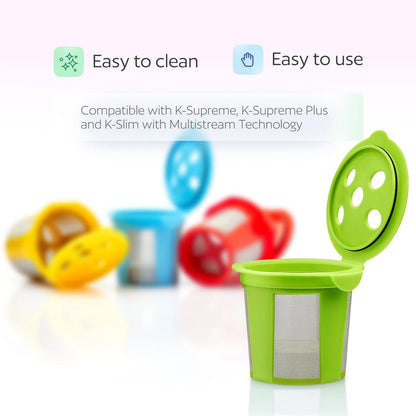 4 Reusable K Cups for Keurig K Supreme, K Supreme Plus, K Slim with...