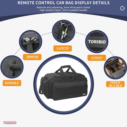 TORIBIO RC Car Bag for 1/14, 1/16 and 1/18 1/14 & & 1/18, black