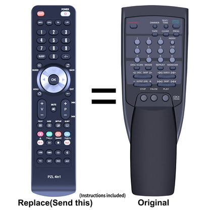 CDC4 V302260 Replacement Remote Control For Yamaha CDC905, CDC675